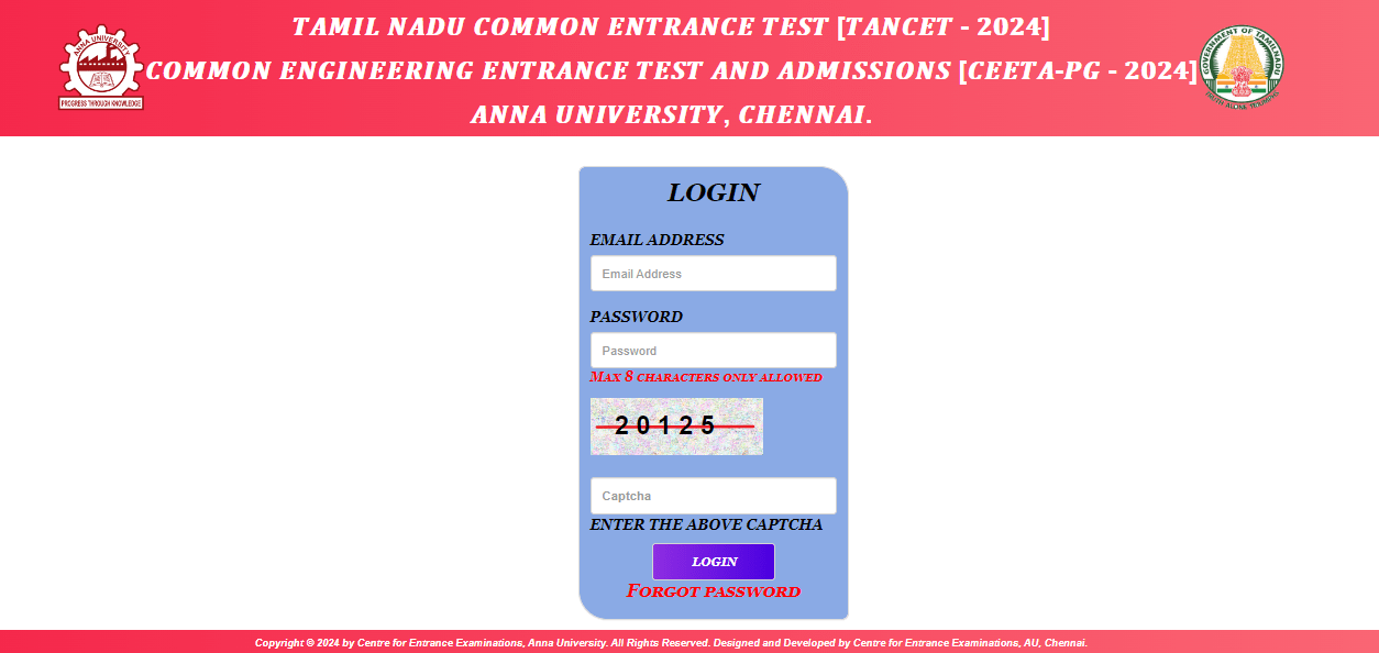 TANCET Answer Key 2024